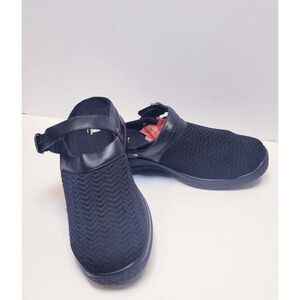 Drew Savannah Black Knit Mules Clogs Women's Size 8.5